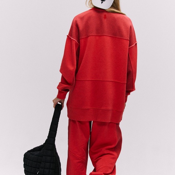 Free People Making It Pullover NWT Victory Red - Picture 4 of 7